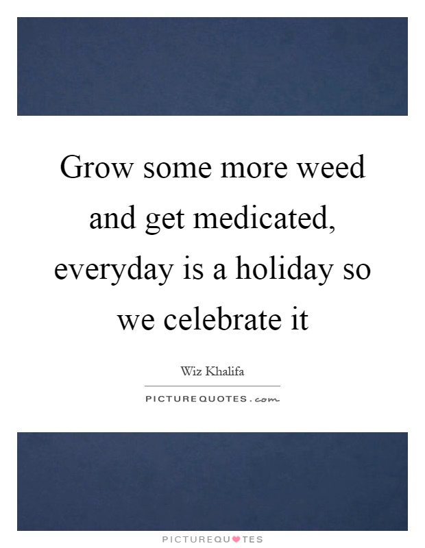 Grow some more weed and get medicated, everyday is a holiday so we celebrate it Picture Quote #1