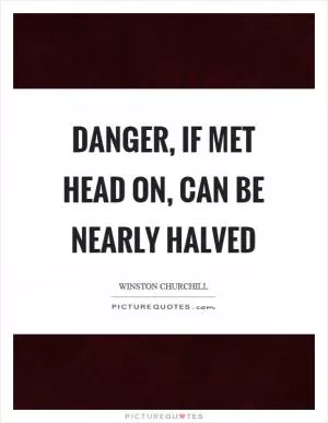 Danger, if met head on, can be nearly halved Picture Quote #1