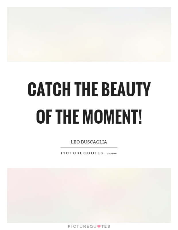 Catch the beauty of the moment! Picture Quote #1