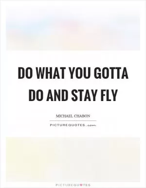Do what you gotta do and stay fly Picture Quote #1