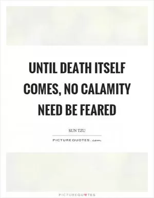 Until death itself comes, no calamity need be feared Picture Quote #1