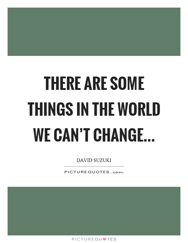 There are some things in the world we can't change Picture Quote #1