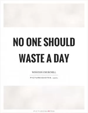 No one should waste a day Picture Quote #1