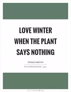 Love winter when the plant says nothing Picture Quote #1