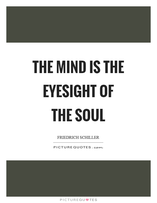 The mind is the eyesight of the soul Picture Quote #1