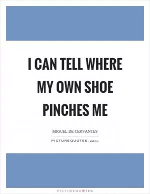 I can tell where my own shoe pinches me Picture Quote #1