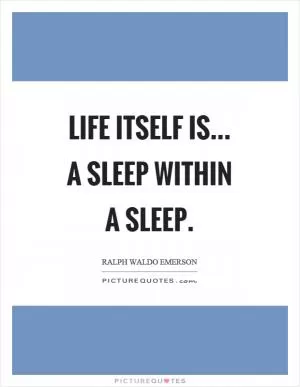Life itself is... a sleep within a sleep Picture Quote #1