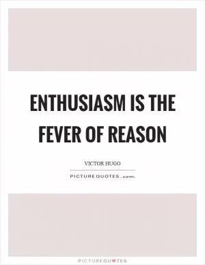 Enthusiasm is the fever of reason Picture Quote #1