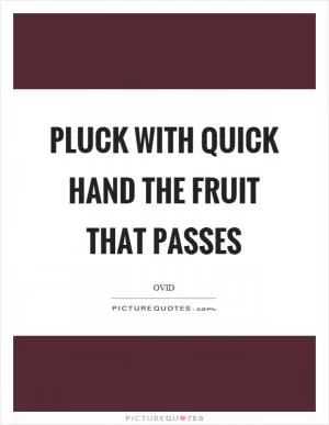 Pluck with quick hand the fruit that passes Picture Quote #1
