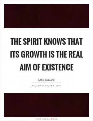 The spirit knows that its growth is the real aim of existence Picture Quote #1