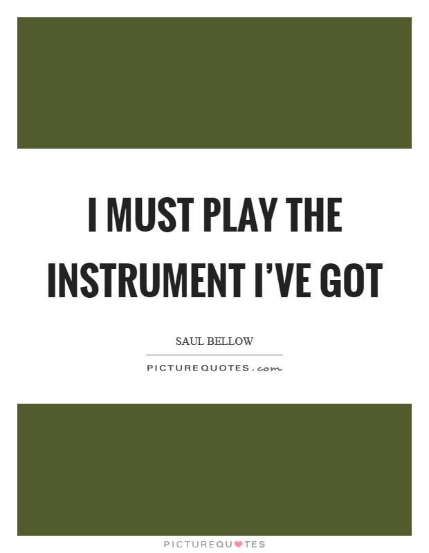 I must play the instrument I've got Picture Quote #1