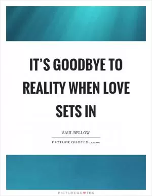 It’s goodbye to reality when love sets in Picture Quote #1