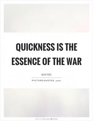 Quickness is the essence of the war Picture Quote #1