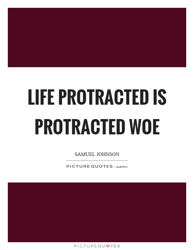 Life protracted is protracted woe Picture Quote #1