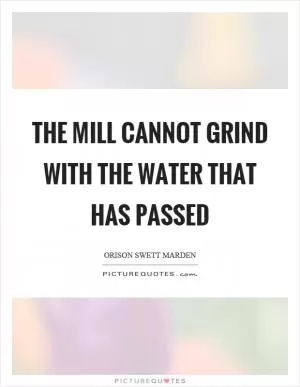 The mill cannot grind with the water that has passed Picture Quote #1