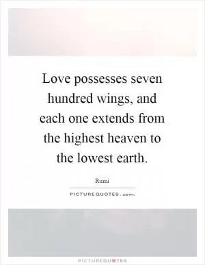 Love possesses seven hundred wings, and each one extends from the highest heaven to the lowest earth Picture Quote #1