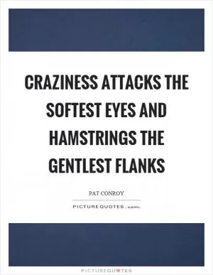 Craziness attacks the softest eyes and hamstrings the gentlest flanks Picture Quote #1