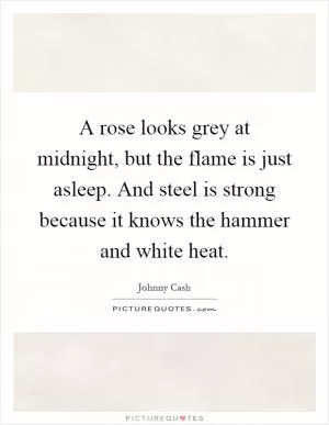 A rose looks grey at midnight, but the flame is just asleep. And steel is strong because it knows the hammer and white heat Picture Quote #1