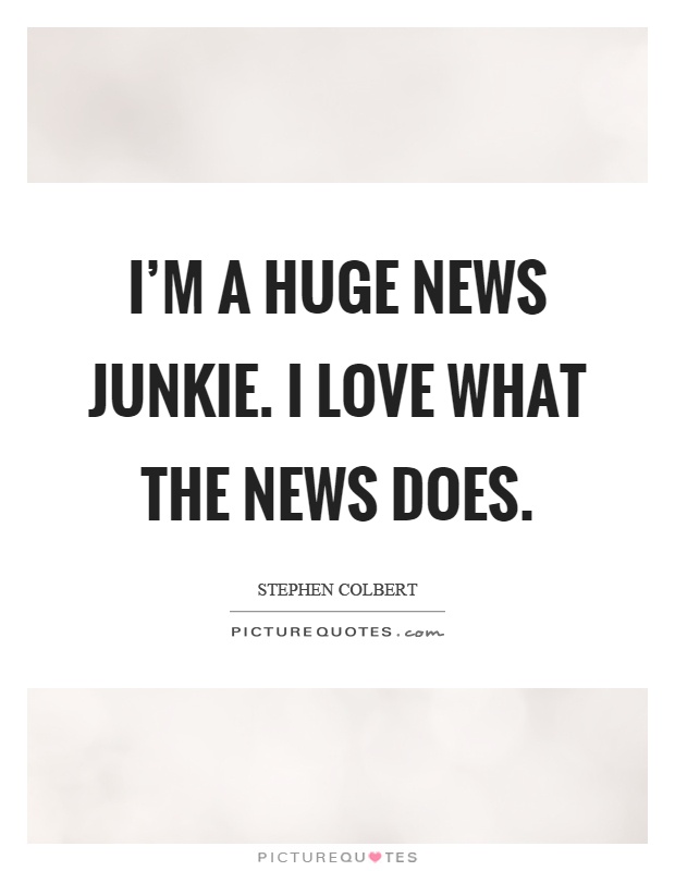 I'm a huge news junkie. I love what the news does Picture Quote #1