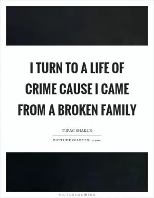 I turn to a life of crime cause I came from a broken family Picture Quote #1