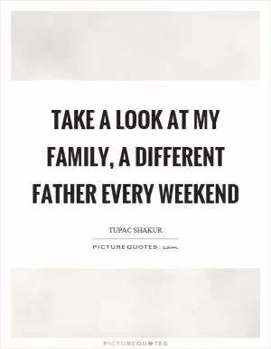 Take a look at my family, a different father every weekend Picture Quote #1
