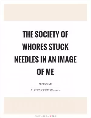 The society of whores stuck needles in an image of me Picture Quote #1