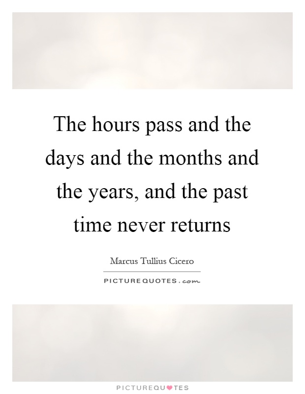 The hours pass and the days and the months and the years, and the past time never returns Picture Quote #1