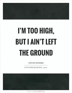 I’m too high, but I ain’t left the ground Picture Quote #1