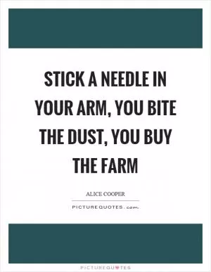 Stick a needle in your arm, you bite the dust, you buy the farm Picture Quote #1