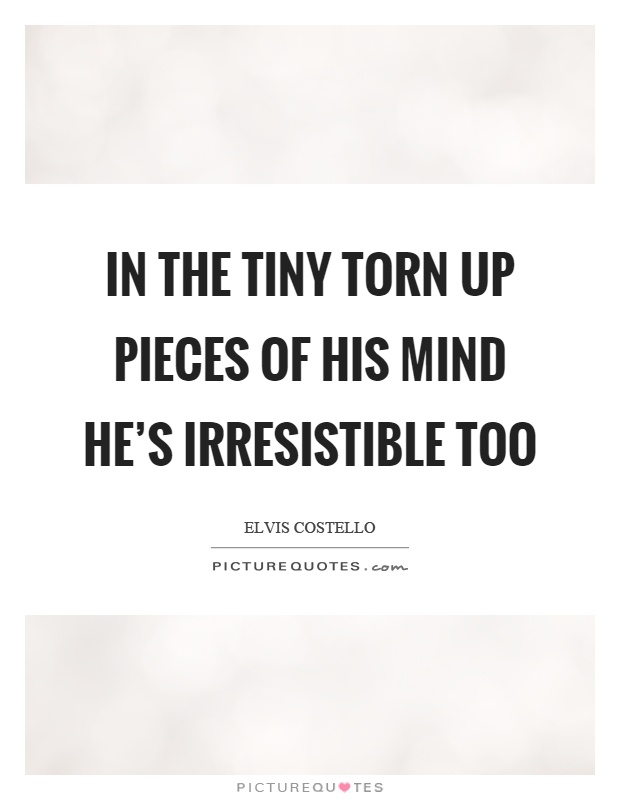 In the tiny torn up pieces of his mind he's irresistible too Picture Quote #1