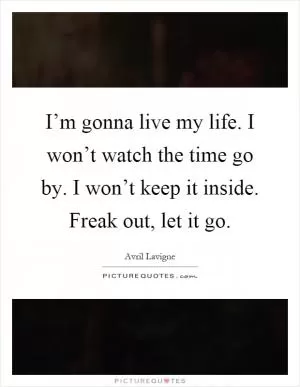 I’m gonna live my life. I won’t watch the time go by. I won’t keep it inside. Freak out, let it go Picture Quote #1