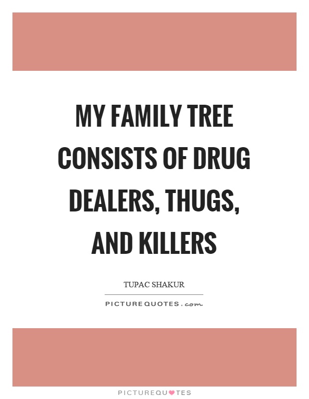 My family tree consists of drug dealers, thugs, and killers Picture Quote #1