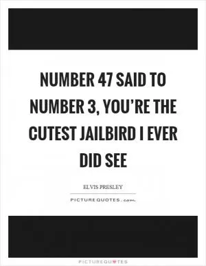 Number 47 said to number 3, you’re the cutest jailbird I ever did see Picture Quote #1