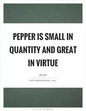 Pepper is small in quantity and great in virtue Picture Quote #1