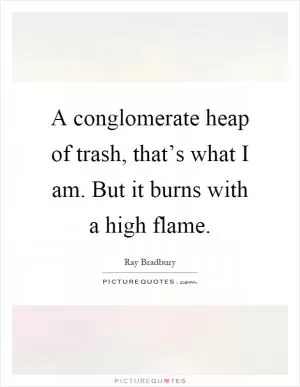A conglomerate heap of trash, that’s what I am. But it burns with a high flame Picture Quote #1