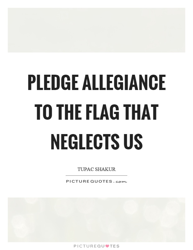 Pledge allegiance to the flag that neglects us Picture Quote #1