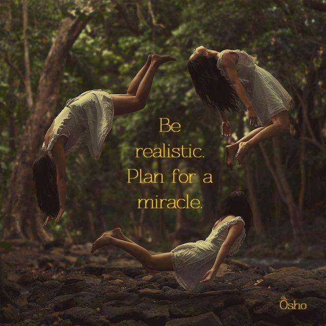 Be realistic. Plan for a miracle Picture Quote #1