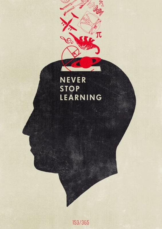 Never stop learning Picture Quote #1