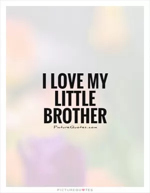 I love my little brother Picture Quote #1