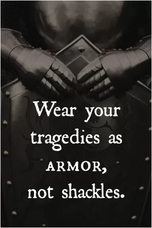 Wear your tragedies as armor, not shackles Picture Quote #1