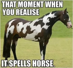 That moment when you realise it spells horse Picture Quote #1