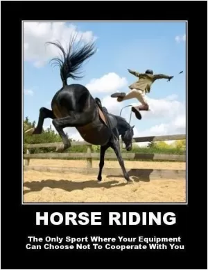 Horse riding. The only sport where your equipment can choose not to cooperate with you Picture Quote #1