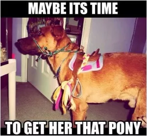 Maybe it's time to get her that pony Picture Quote #1