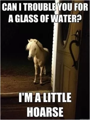 Can I trouble you for a glass of water? I'm a little hoarse Picture Quote #1