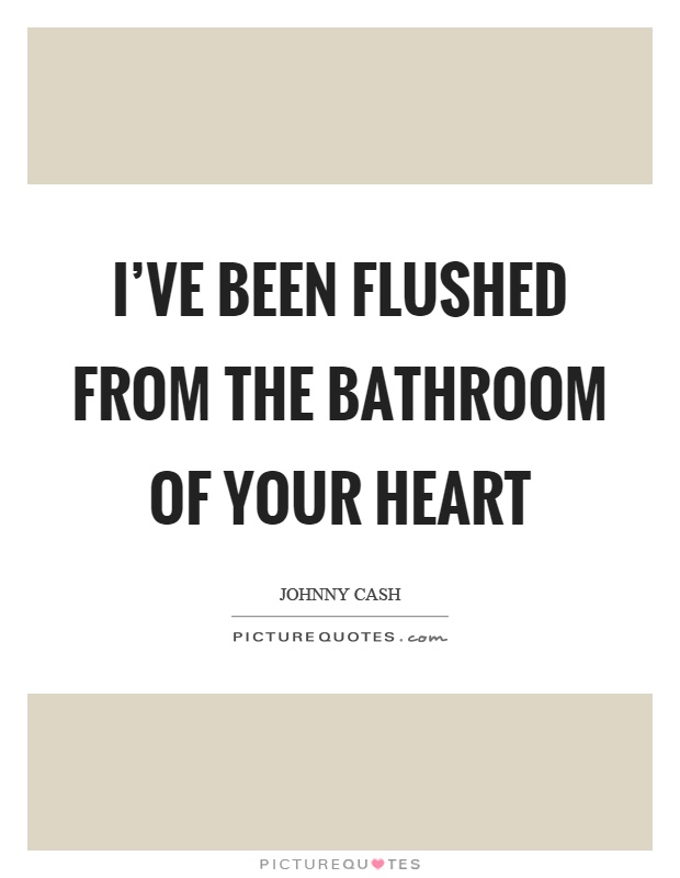 I've been flushed from the bathroom of your heart Picture Quote #1