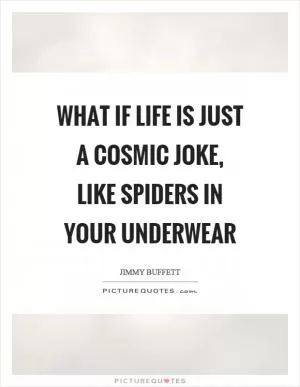 What if life is just a cosmic joke, like spiders in your underwear Picture Quote #1