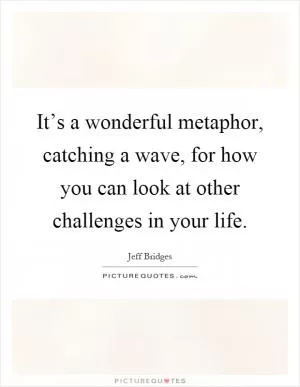 It’s a wonderful metaphor, catching a wave, for how you can look at other challenges in your life Picture Quote #1
