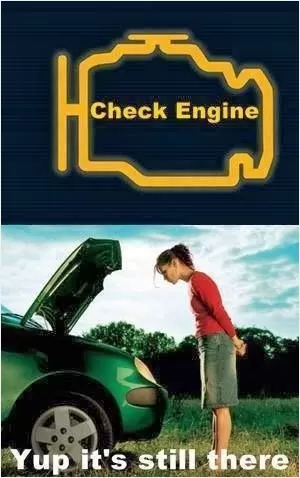 Check engine. Yup, it's still there Picture Quote #1