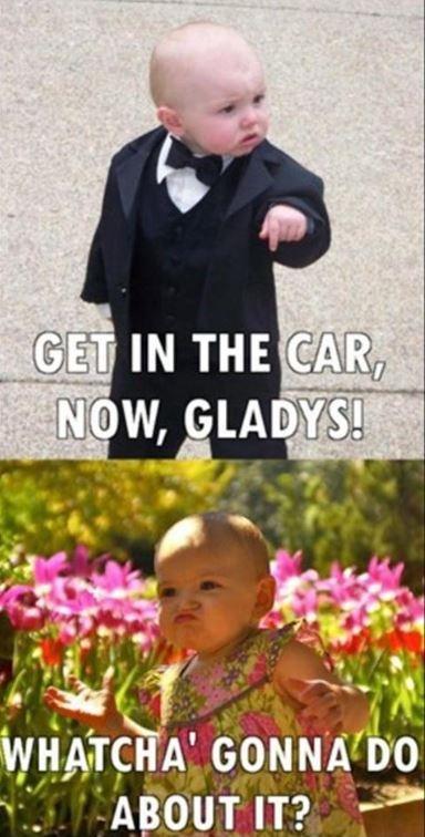 Get in the car, now, Gladys! Whatcha' gonna do about it? Picture Quote #1