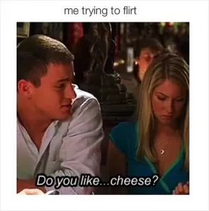 Me trying to flirt. Do you like... cheese? Picture Quote #1